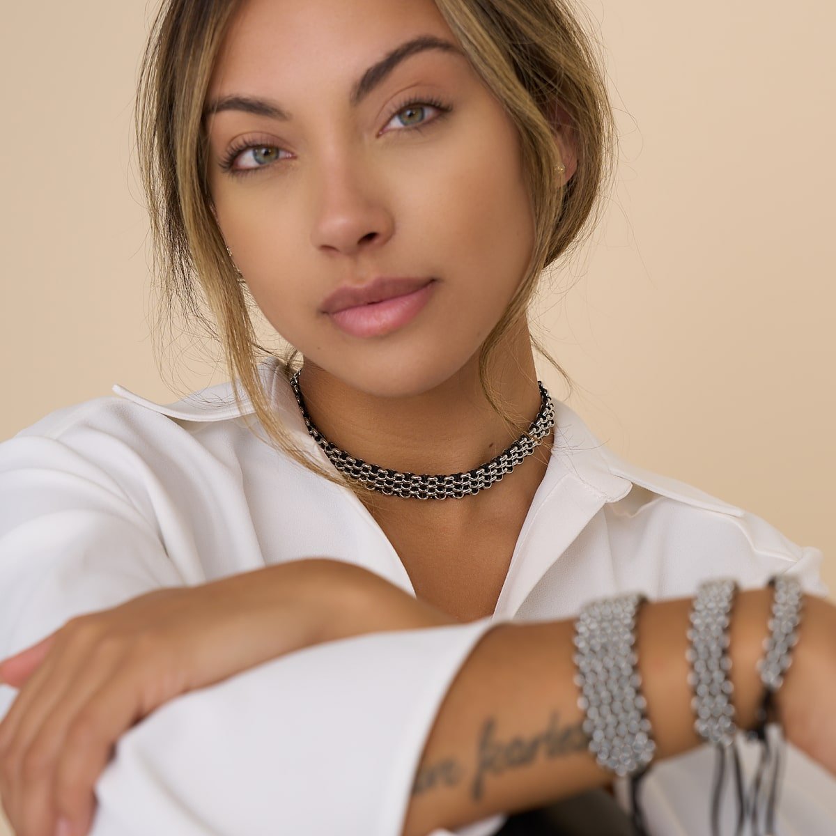 Noir x Argent | Liens Kismet | Collier ras du cou